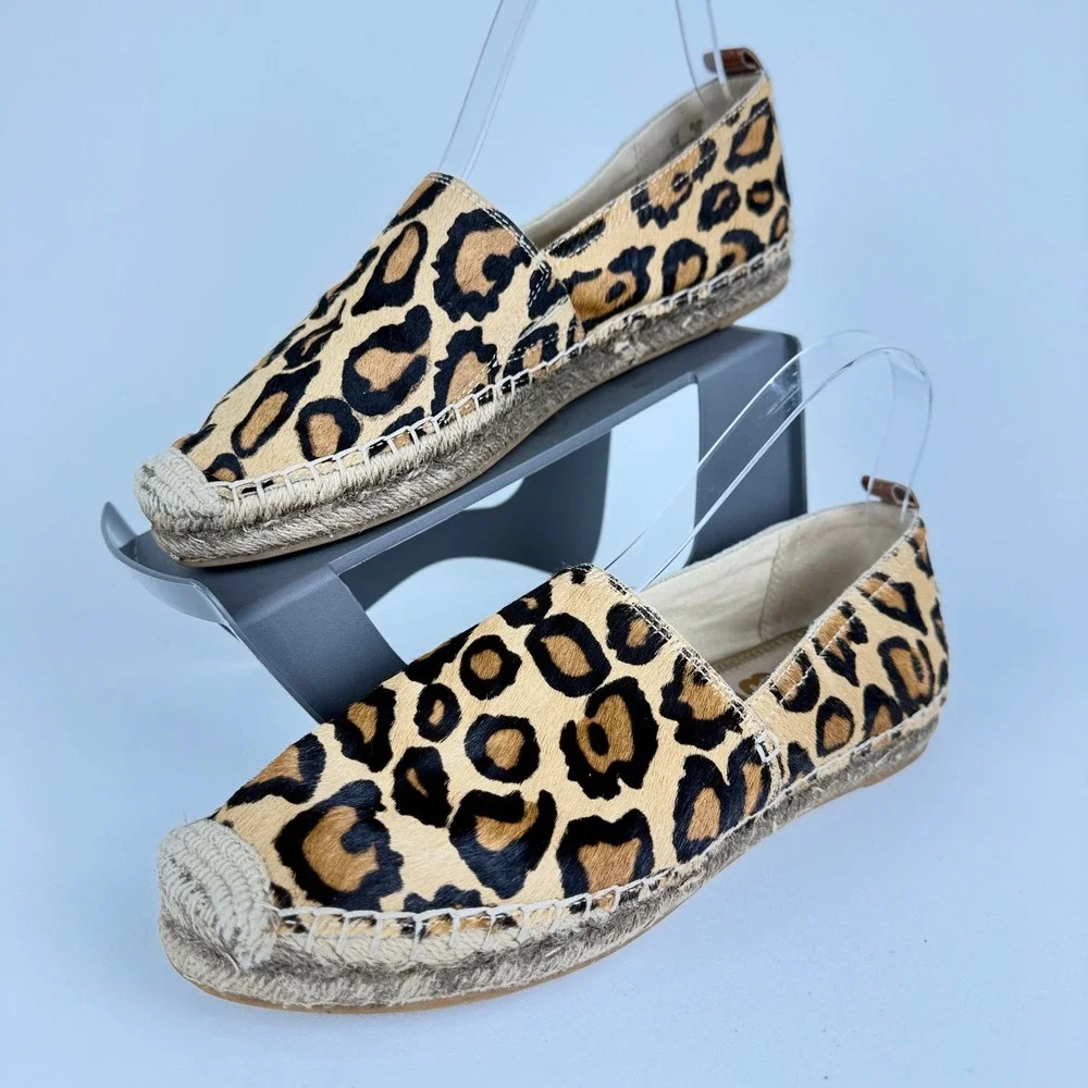 Sam Edelman Khloe Leopard Print Leather‎ Slip On Flats Women Size 9M